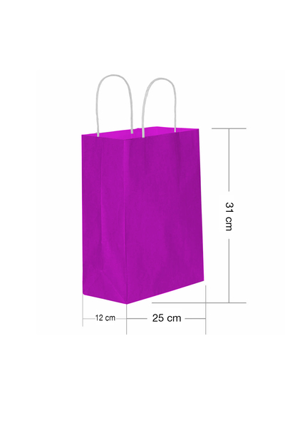 Roll-Up Kraft Çanta Mor Orta Boy 25x31cm 25li - 1