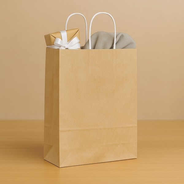 Roll-Up Kraft Çanta Naturel Küçük Boy 18x24cm 25li - 2
