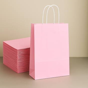 Roll-Up Kraft Çanta Pembe Büyük Boy 31x41cm 25li - Roll-Up