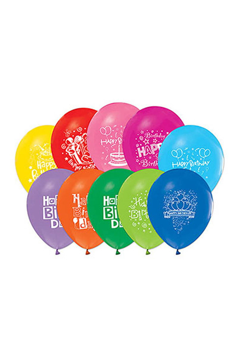 1 Yaş Baskılı Renkli Balon 10lu - 1