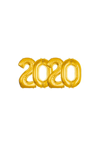 2020 Yılbaşı Altın Folyo Balon Set 40cm - 1