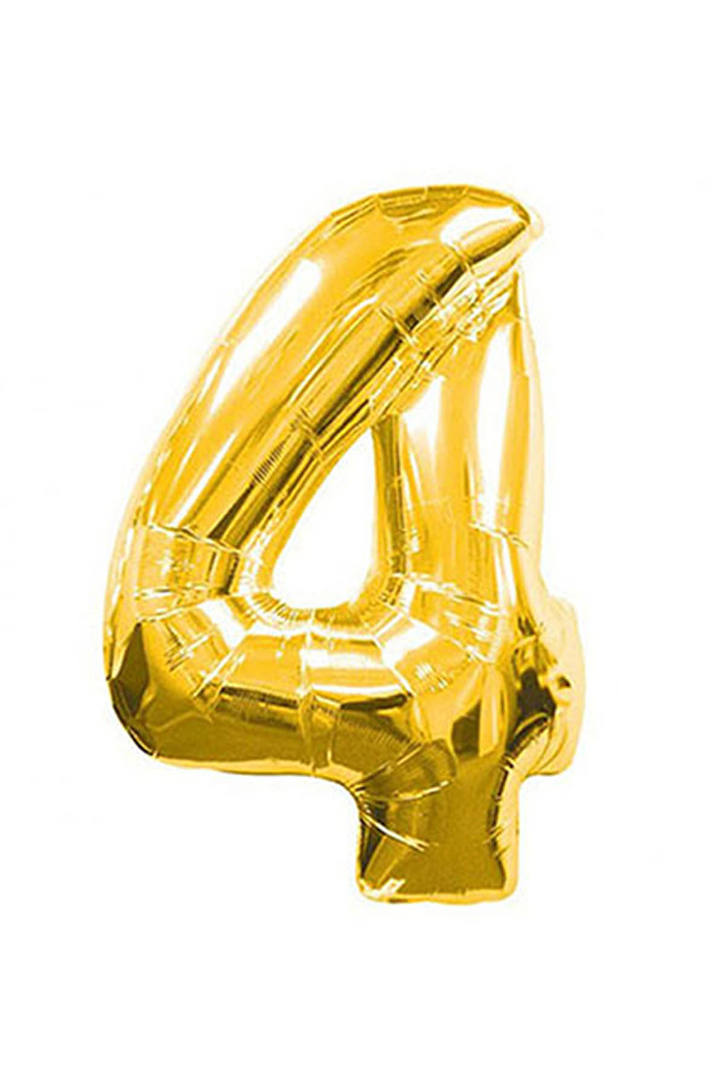 4 Rakam Altın Folyo Balon 90cm (40 inch) 1 Adet - 1