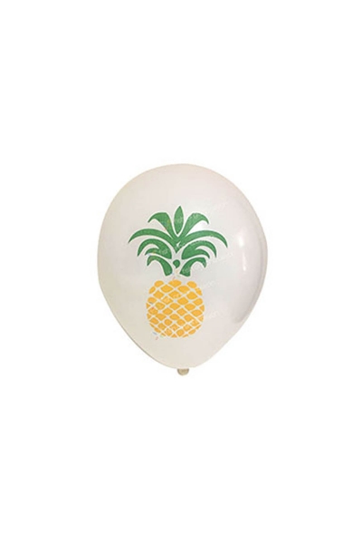 Ananas Baskılı Beyaz Balon 10lu - 1