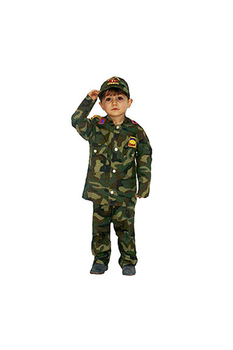 Asker Çocuk Kostümü 5-6 Yaş 1 Adet - 1