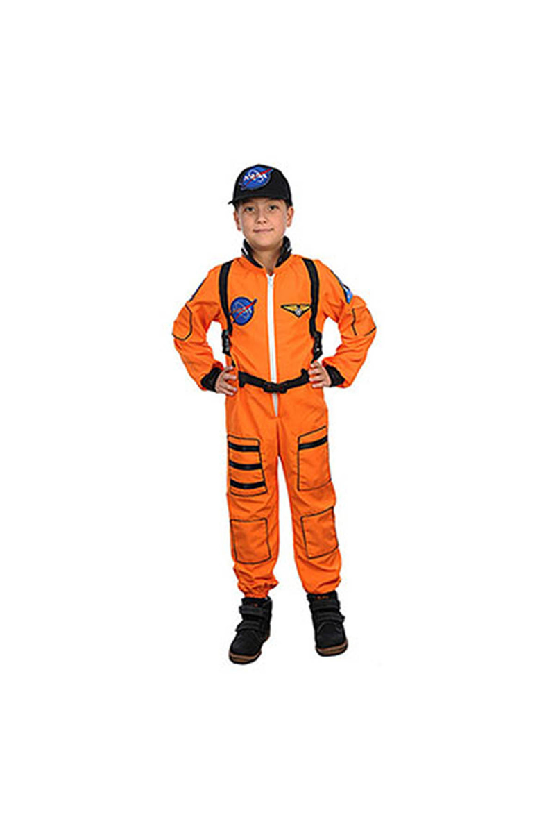 Turuncu Astronot Çocuk Kostüm 9-10 Yaş 1 Adet - 1