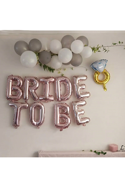 BRIDE TO BE Rose Gold Duvar Dekoru Balon Set 90cm - 1