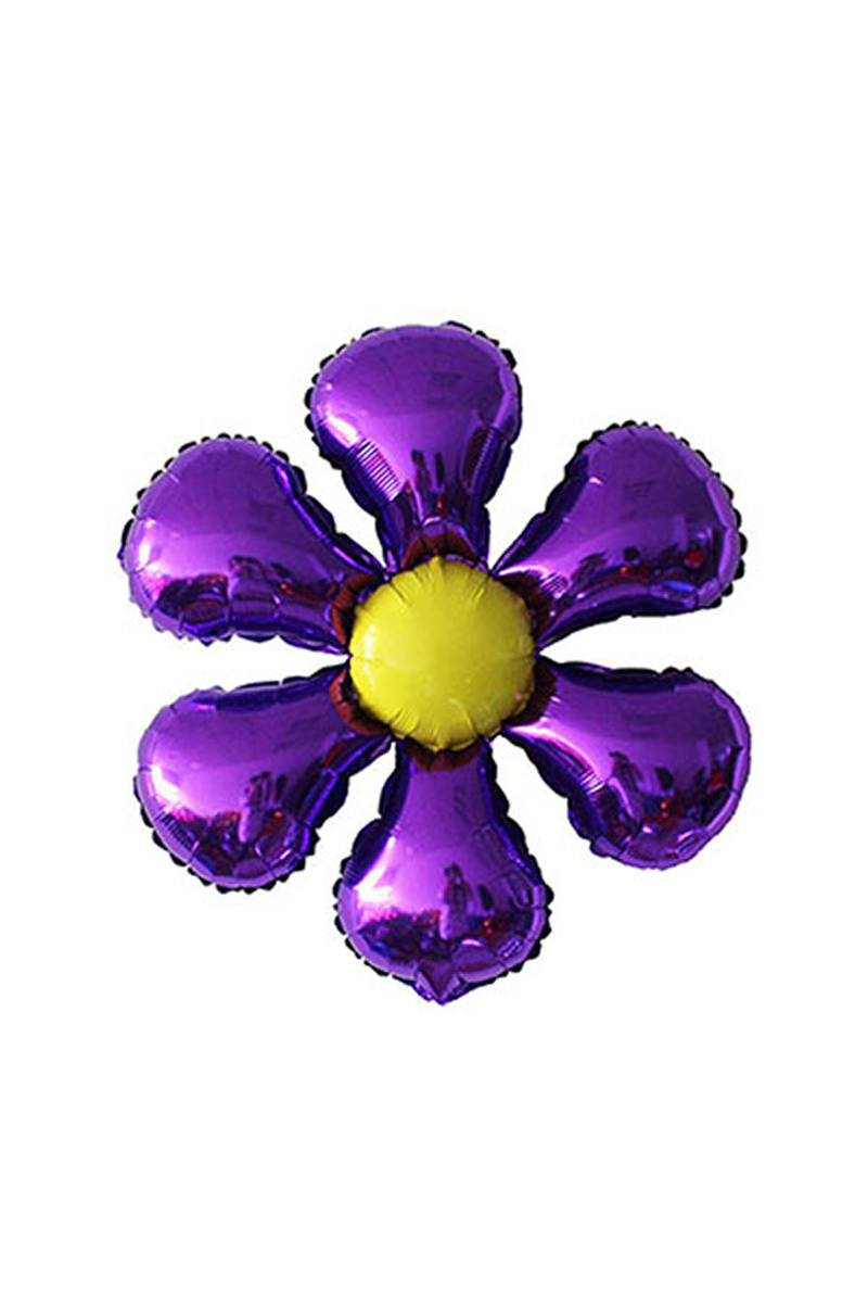 Çiçek Folyo Balon 45cm Mor 1 Adet - 1