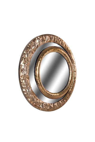 Metal Çerçeveli İkili Ayna Altın Renk 70cm 1 Adet - 2