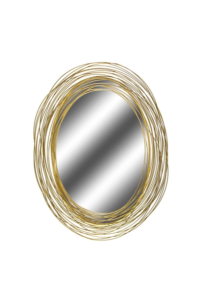Metal Çerçeveli Oval Ayna Altın Renk 75x103cm 1 Adet - 1
