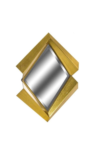 Metal Çerçeveli Dörtgen Ayna Dore Renk 64cm 1 Adet - 2