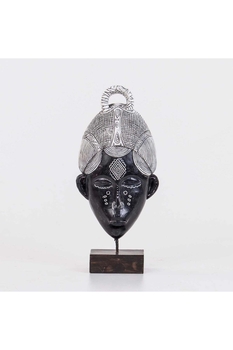 Polirezen Afrikalı Mask Siyah Renk 15,5x7,5x35cm 1 Adet - 1