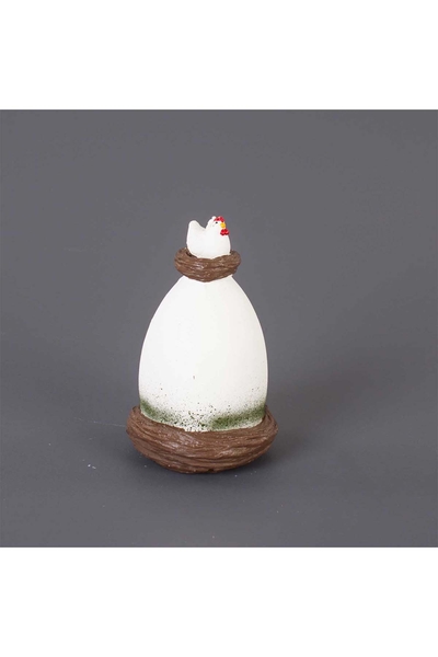 Mum Tavuk Yumurta Beyaz-Kahve Renk 9x14,5cm 1 Adet - 1