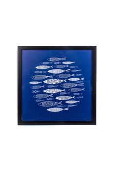 Balıklar Tablo Lacivert Renk 50x50cm 1 Adet - 1