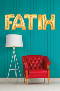 Doğum Günü FATİH Altın Harf Folyo Balon Set 40cm - 1