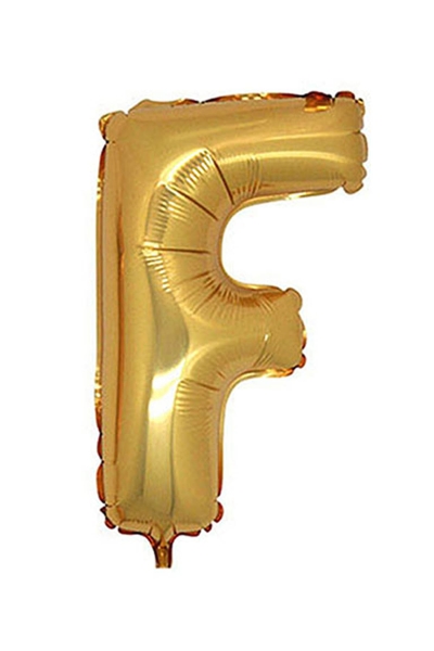 F Harf Altın Folyo Balon 40cm (16 inch) 1 Adet - 1