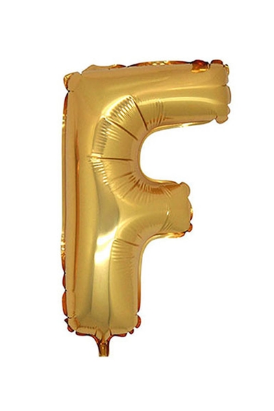 F Harf Altın Folyo Balon 90cm (40 inch) 1 Adet