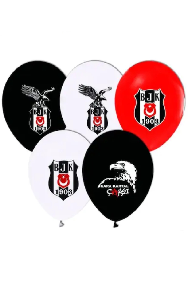 Fanatik Siyah-Beyaz Baskılı Balon 10lu