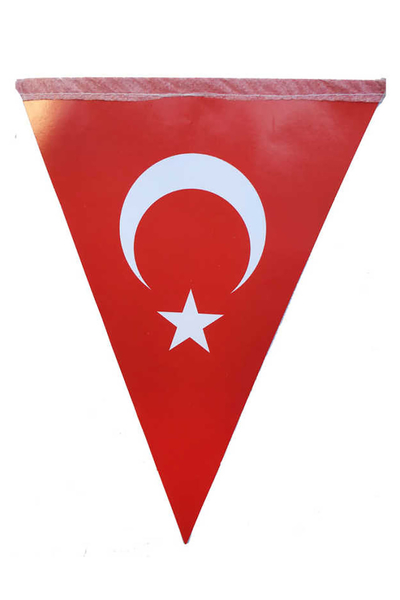 Türk Bayrağı Üçgen Bayrak Afiş 10lu - 1