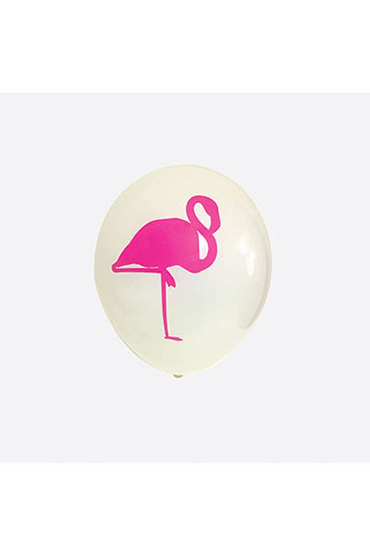Flamingo Baskılı Beyaz Balon - 1