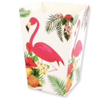 Flamingo Desenli Mısır-Cips Kutusu 8x11,5cm 10lu - 1