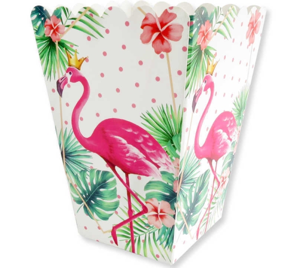 Flamingo Desenli Mısır-Cips Kutusu 8x11,5cm 10lu - 2