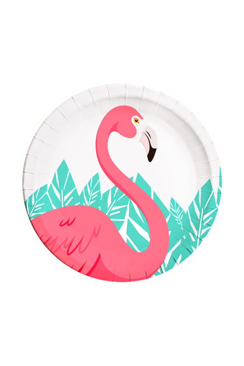 Flamingo Kağıt Tabak 23cm 8li - Kullan At Market