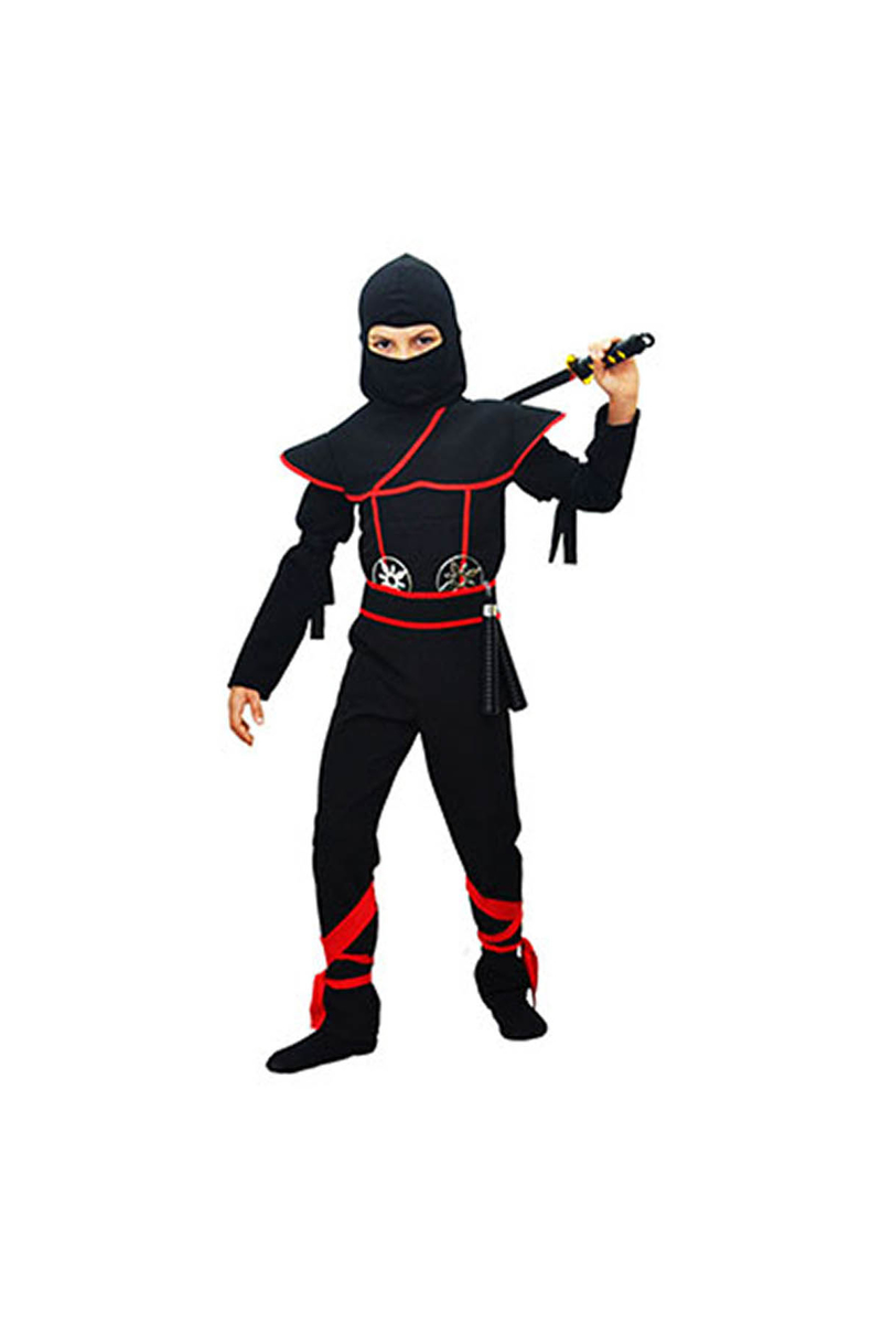 Gizli Ninja Çocuk Kostümü Lüks Siyah 5-6 Yaş 1 Adet - 2