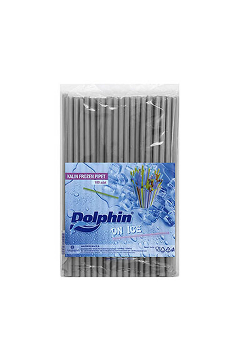 Dolphin Frozen Pipet Gümüş 22cm x 8mm 100lü - 1