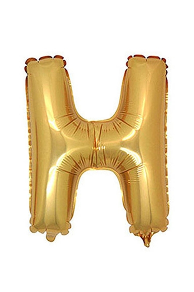 H Harf Altın Folyo Balon 40cm (16 inch) 1 Adet - 1