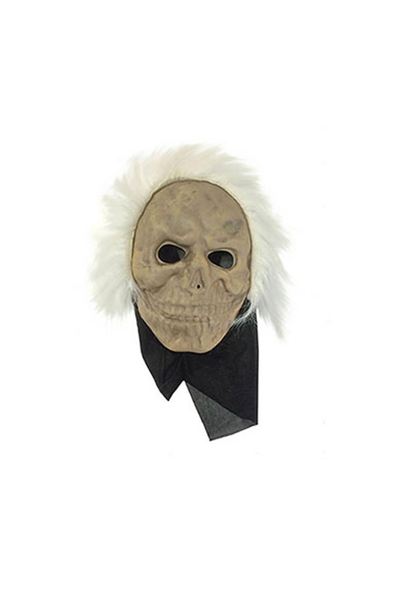 Cadılar Bayramı-Halloween Pelerinli Beyaz İskelet Maske 1 Adet