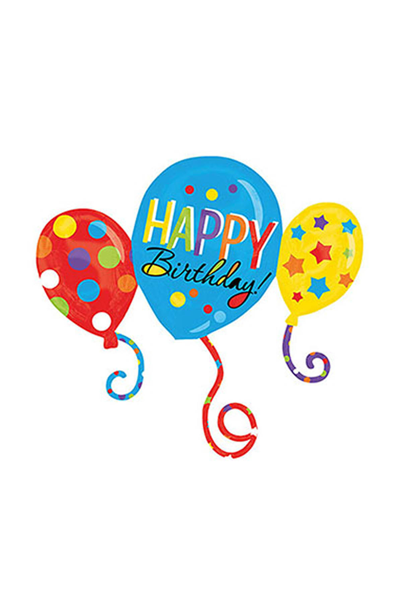 Happy Birthday Folyo Balon Buketi 86cm x 78cm 1 Adet
