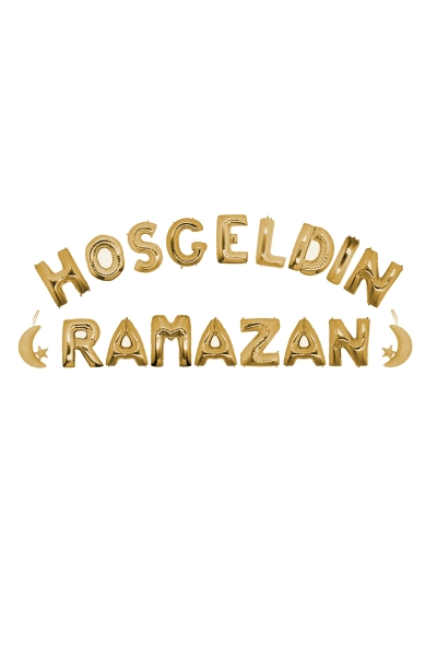 HOŞGELDİN RAMAZAN Altın Folyo Balon Süsleme Seti 40cm - 1