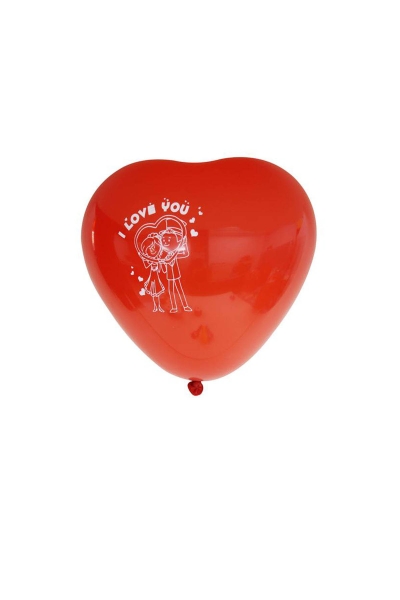 I Love You Baskılı Kırmızı Lateks Kalp Balon 10lu - 2