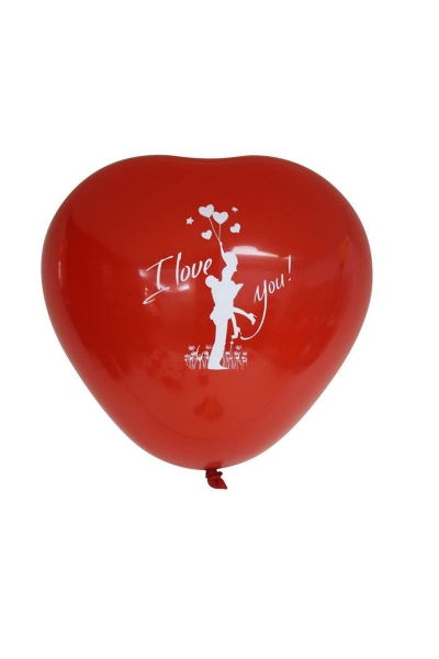 I Love You Baskılı Kırmızı Lateks Kalp Balon 10lu - 3