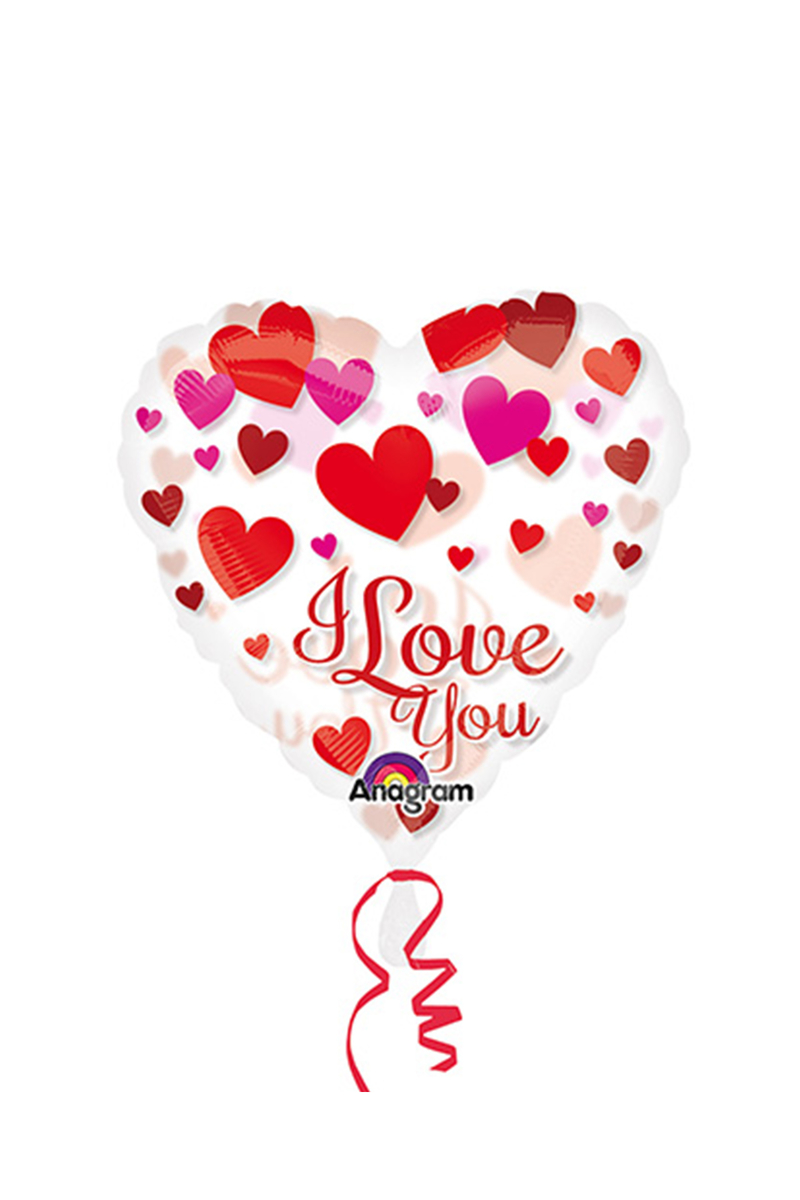 I Love You Kırmızı Şeffaf Folyo Balon 66cm 1 Adet