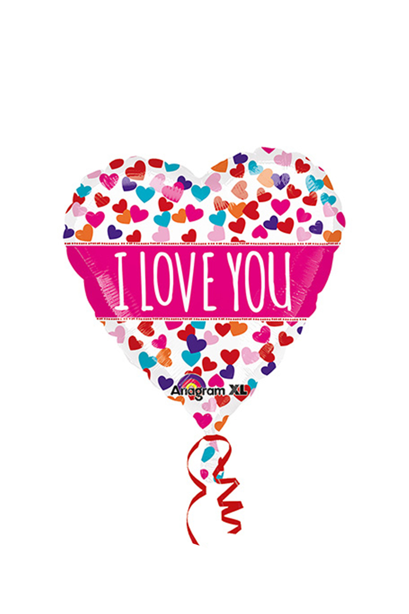 I Love You Pembe Şeffaf Folyo Balon 66cm 1 Adet - 1