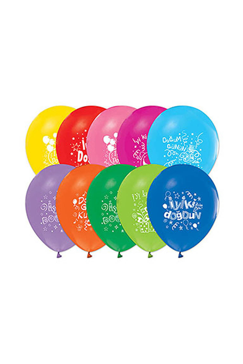 İyi ki Doğdun Baskılı Balon 10lu - Thumbnail