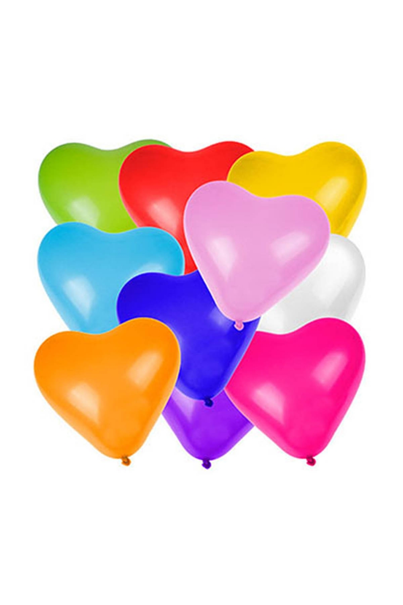 Karışık Renkli Kalp Balon 30cm (12 inch) 20li - 1