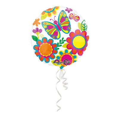 Kelebek Çiçekler Şeffaf Folyo Balon 43cm