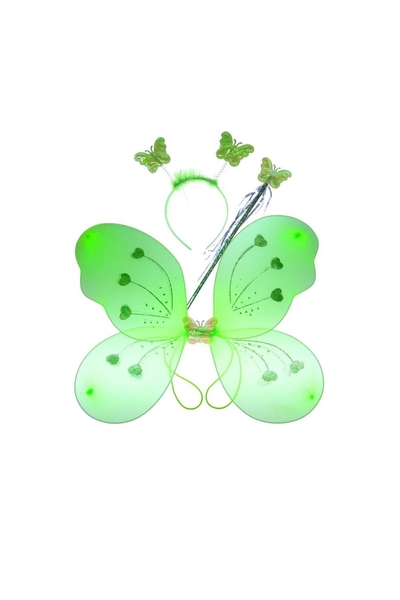 Kelebek Kanadı Tacı Asası Yeşil Renk 50cm 1 Adet - 1