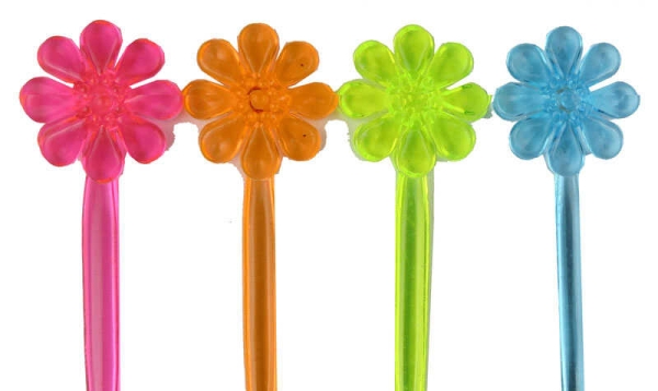 Plastik Çiçek Modeli Kürdan Renkli 2,5x15cm 24lü - 1