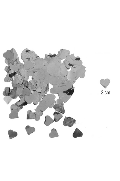 Metalize Gümüş Kalp Balon Konfetisi 10gr - 1