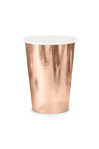 Metalize Rose Gold Karton Bardak 220ml-7,4oz 6lı - 1