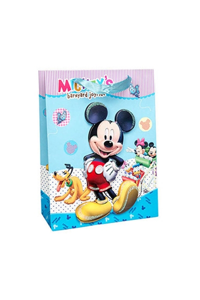 Mickey 3D Simli Karton Çanta 17x25cm 12li