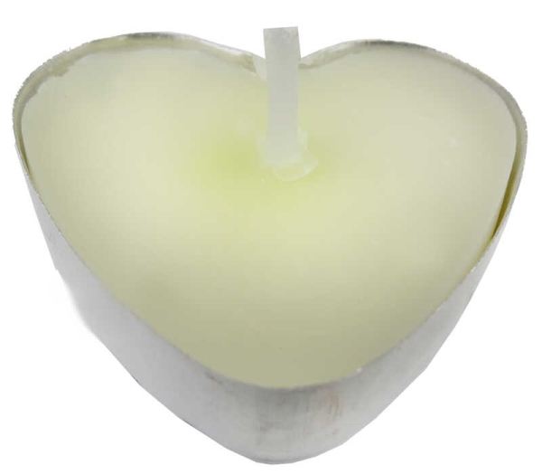 Beyaz Kalp Tealight Mum 1x3,5cm 50li - 1
