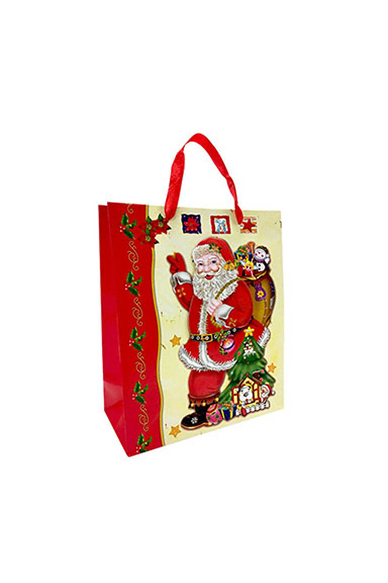 Noel Baba Karton Hediyelik Çanta 25cm x 31cm 1 Adet - 2