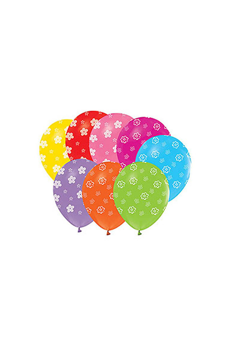 Papatya Baskılı Renkli Balon 10lu