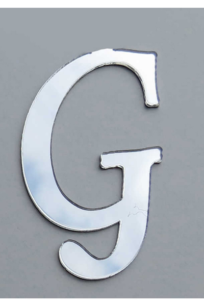 G Harf Yapışkanlı Pleksi Süs Gümüş 1mm x 4cm 25li - 1