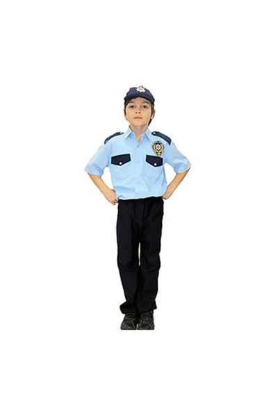 Polis Çocuk Kostümü 5-6 Yaş 1 Adet - 1