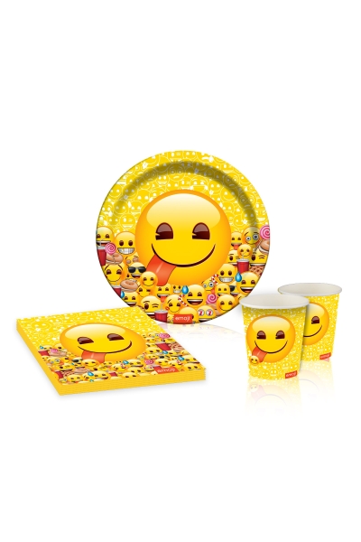 Roll-Up Kağıt Tabak Emoji Dünyası 23cm 8li - 2